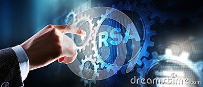 RSA. Rivest Shamir Adleman. Public key cryptographic algorithm Stock Photo