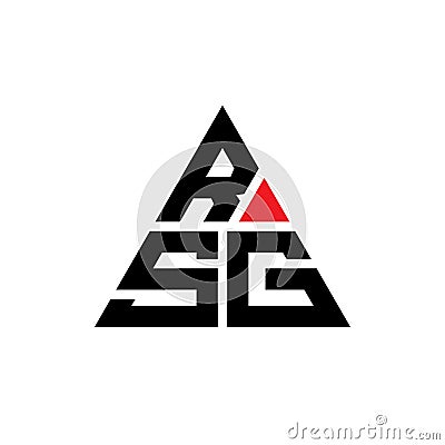 RSG triangle letter logo design with triangle shape. RSG triangle logo design monogram. RSG triangle vector logo template with red Vector Illustration