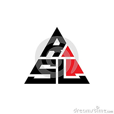 RSL triangle letter logo design with triangle shape. RSL triangle logo design monogram. RSL triangle vector logo template with red Vector Illustration