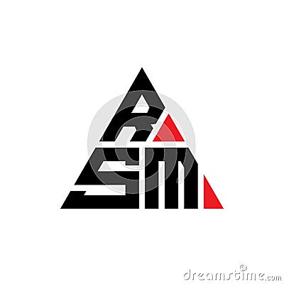 RSM triangle letter logo design with triangle shape. RSM triangle logo design monogram. RSM triangle vector logo template with red Vector Illustration