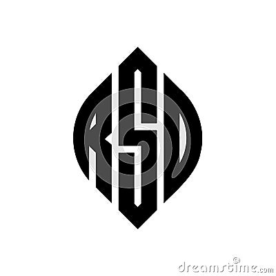 RSO circle letter logo design with circle and ellipse shape. RSO ellipse letters with typographic style. The three initials form a Vector Illustration