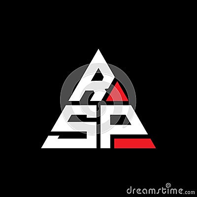 RSP triangle letter logo design with triangle shape. RSP triangle logo design monogram. RSP triangle vector logo template with red Vector Illustration