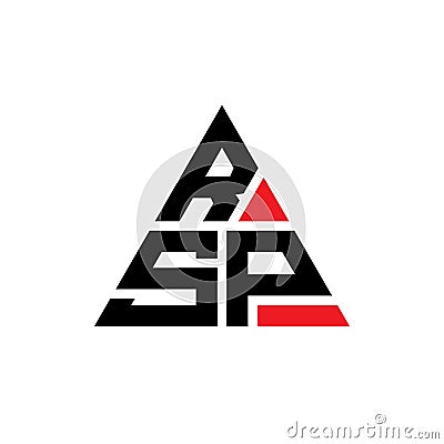 RSP triangle letter logo design with triangle shape. RSP triangle logo design monogram. RSP triangle vector logo template with red Vector Illustration