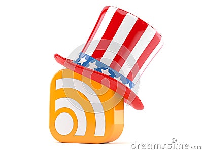 RSS icon with usa hat Stock Photo