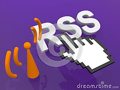 RSS link Cartoon Illustration