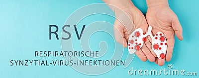 RSV, respiratory syncytial virus, human orthopneumovirus, contagious child disease of the lung Stock Photo