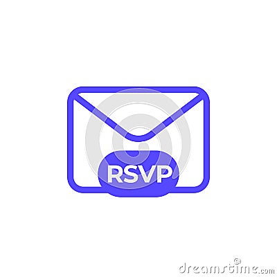 RSVP icon, please respond letter Vector Illustration