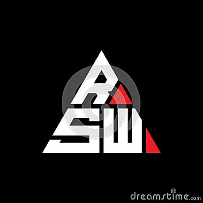 RSW triangle letter logo design with triangle shape. RSW triangle logo design monogram. RSW triangle vector logo template with red Vector Illustration