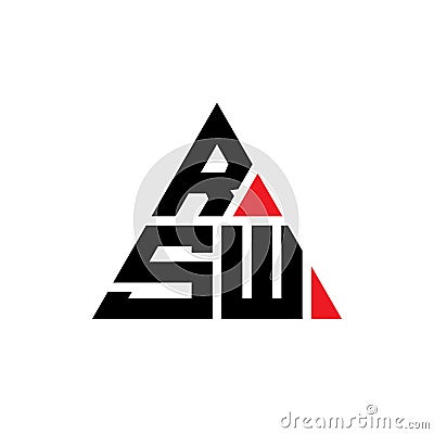 RSW triangle letter logo design with triangle shape. RSW triangle logo design monogram. RSW triangle vector logo template with red Vector Illustration