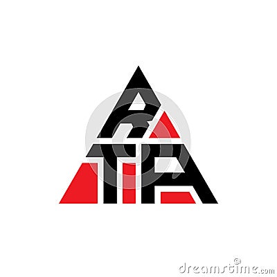 RTA triangle letter logo design with triangle shape. RTA triangle logo design monogram. RTA triangle vector logo template with red Vector Illustration