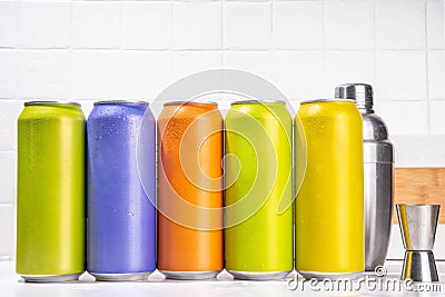 RTD Cocktail, Ready to Drink tin beverage Stock Photo