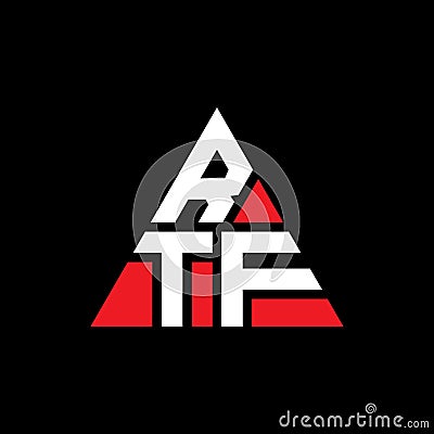 RTF triangle letter logo design with triangle shape. RTF triangle logo design monogram. RTF triangle vector logo template with red Vector Illustration