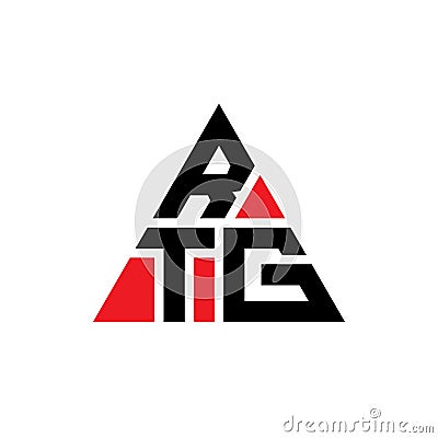 RTG triangle letter logo design with triangle shape. RTG triangle logo design monogram. RTG triangle vector logo template with red Vector Illustration