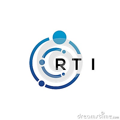RTI letter technology logo design on white background. RTI creative initials letter IT logo concept. RTI letter design Vector Illustration