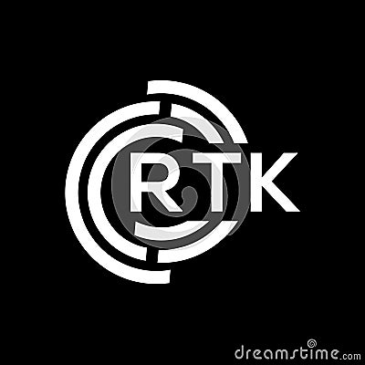 RTK letter logo design. RTK monogram initials letter logo concept. RTK letter design in black background Vector Illustration