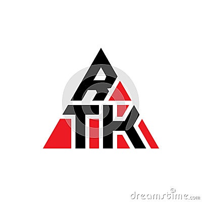 RTK triangle letter logo design with triangle shape. RTK triangle logo design monogram. RTK triangle vector logo template with red Vector Illustration