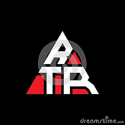 RTR triangle letter logo design with triangle shape. RTR triangle logo design monogram. RTR triangle vector logo template with red Vector Illustration