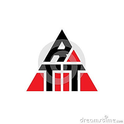 RTT triangle letter logo design with triangle shape. RTT triangle logo design monogram. RTT triangle vector logo template with red Vector Illustration