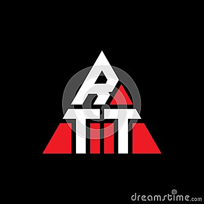 RTT triangle letter logo design with triangle shape. RTT triangle logo design monogram. RTT triangle vector logo template with red Vector Illustration