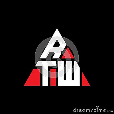 RTW triangle letter logo design with triangle shape. RTW triangle logo design monogram. RTW triangle vector logo template with red Vector Illustration