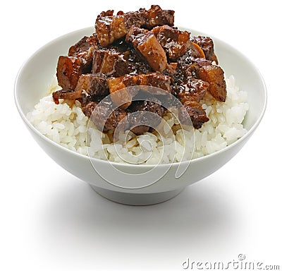 lu rou fan, taiwanese braised pork rice bowl Stock Photo