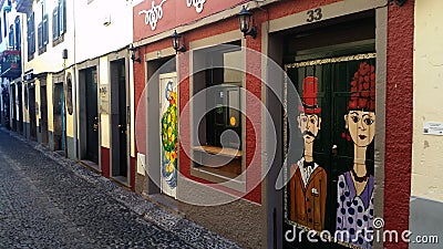 Rua de Santa Maria, Funchal, Madeira Editorial Stock Photo
