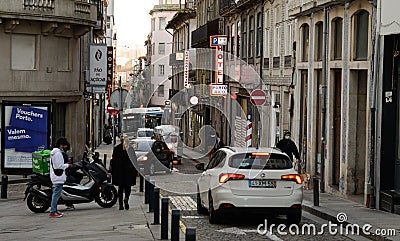 Rua do Almada city of Porto,Portugal Editorial Stock Photo