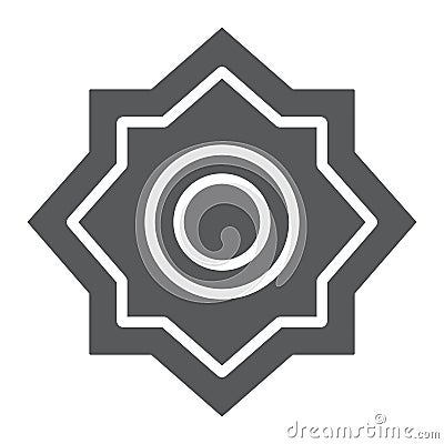 Rub el hizb glyph icon, arabian and symbol, arabic star sign, vector graphics, a solid pattern on a white background. Vector Illustration