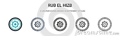 Rub el hizb icon in filled, thin line, outline and stroke style. Vector illustration of two colored and black rub el hizb vector Vector Illustration