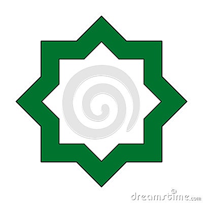 Rub el hizb symbol icon Cartoon Illustration