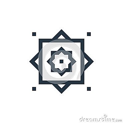 rub el hizb vector icon isolated on white background. Outline, thin line rub el hizb icon for website design and mobile, app Vector Illustration