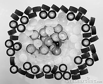 Rubber ball plastic gear Stock Photo