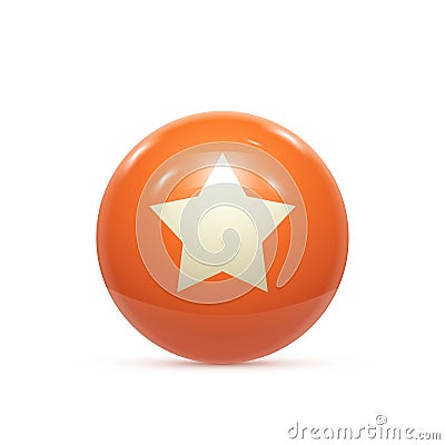 Rubber Ball with Star isoalted. Vector Vector Illustration