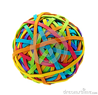 Rubber band ball Stock Photo