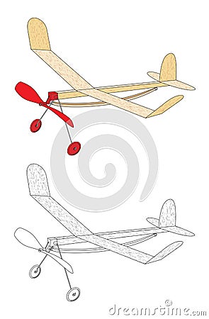 Rubber band powered plane Stock Photo