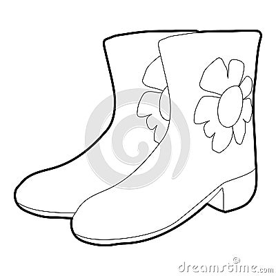 Rubber boots icon, isometric 3d style Vector Illustration