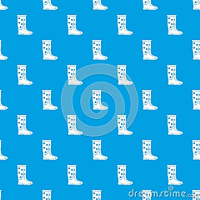 Rubber boots pattern seamless blue Vector Illustration