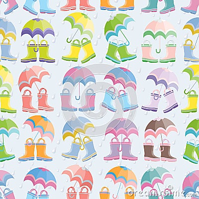 Rubber boots seamless pattern Vector Illustration