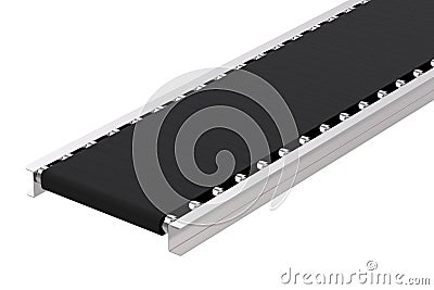 Rubber conveyor belt isolated on white Stock Photo