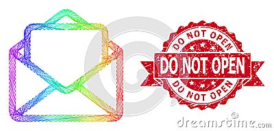 Rubber Do Not Open Seal and Spectrum Linear Open Letter Vector Illustration
