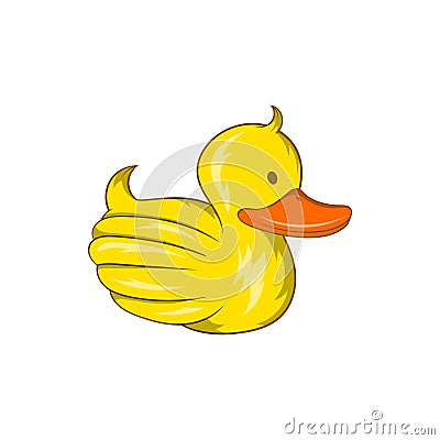 Rubber duck icon, cartoon style Vector Illustration