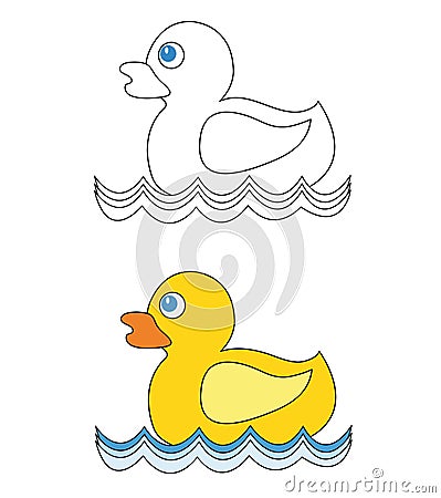 Rubber duck on water Stock Photo