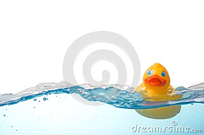 Rubber Duck in Water Stock Photo