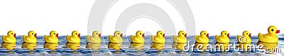 Rubber Ducks Cartoon Illustration