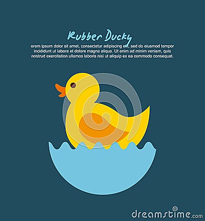 Rubber ducky cartoon Vector Illustration