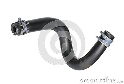 Rubber hose with clamp Stock Photo