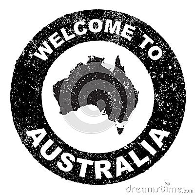 Rubber Ink Stamp Welcome To Australia Stock Photo