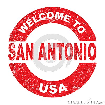 Rubber Ink Stamp Welcome To San Antonio USA Vector Illustration