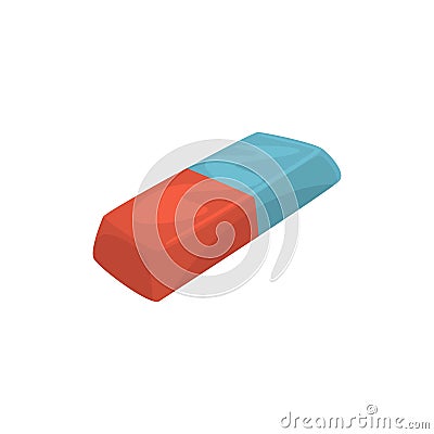 Rubber pencil eraser, office tool cartoon vector Illustration Vector Illustration