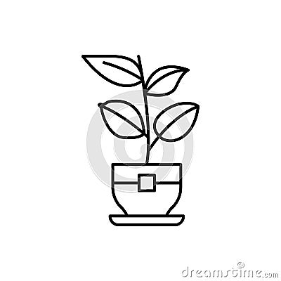 Rubber plant icon. Simple line, outline vector elements of house plants for ui and ux, website or mobile application Stock Photo